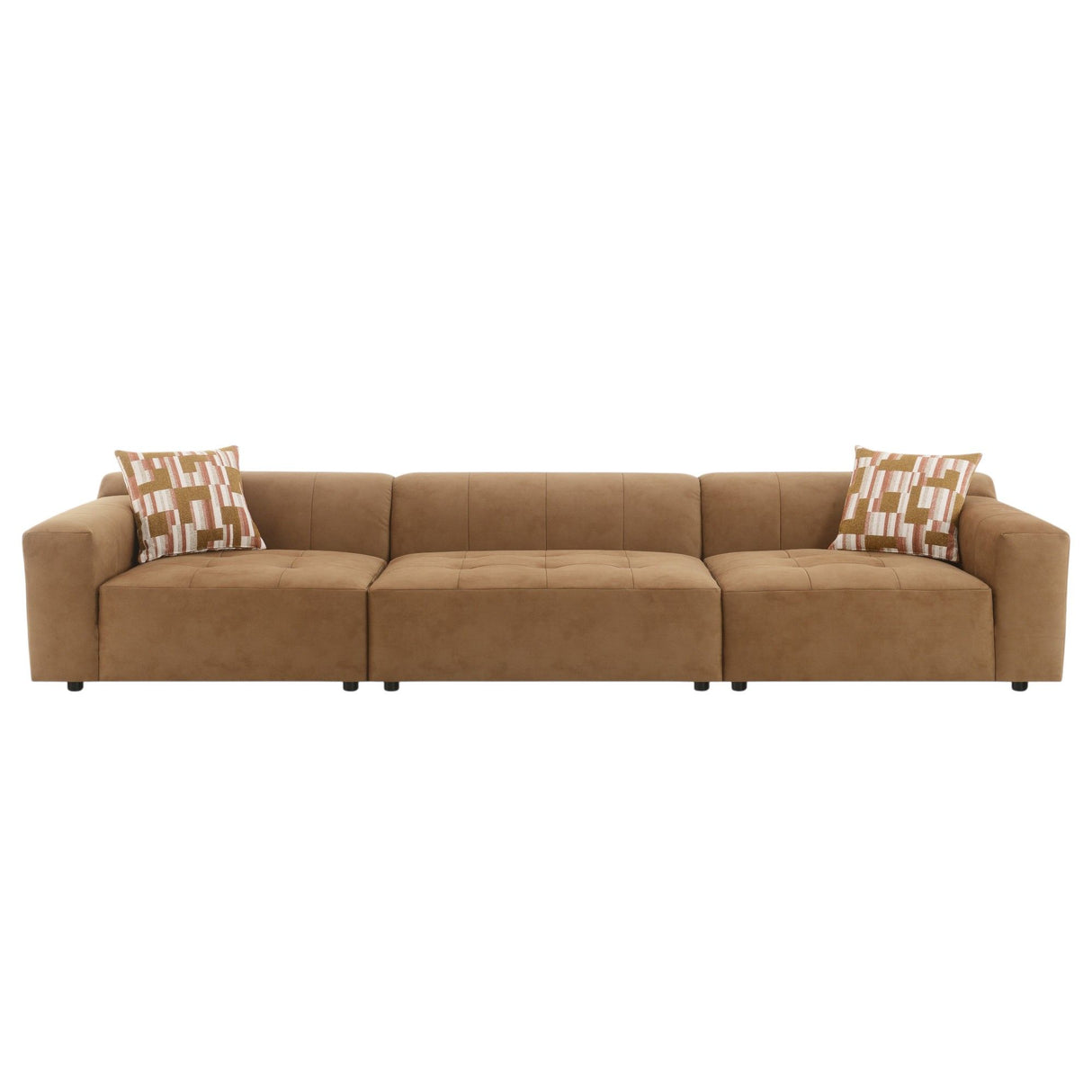 Modular Sofa Set With 2 Matching Toss Pillows - Chocolate