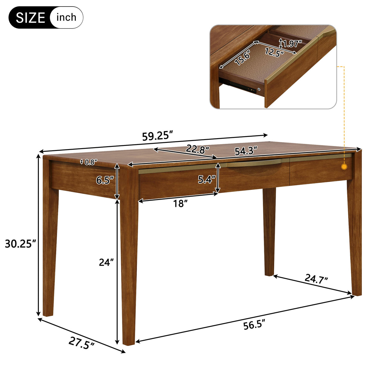 Modern Home Office Desk With Drawers