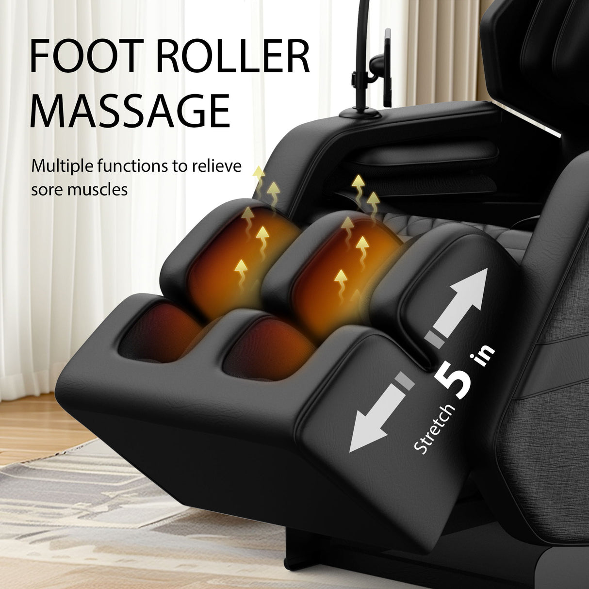 Zero Gravity Massage Chair Recliner, 10 Massage Heads And Full Body Air Pressure - Black