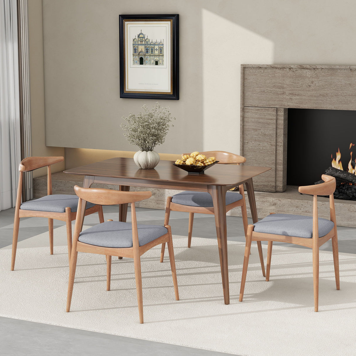 Elegant Dining Chairs With Ergonomic Backrest & Comfort Cushions (Set of 2)
