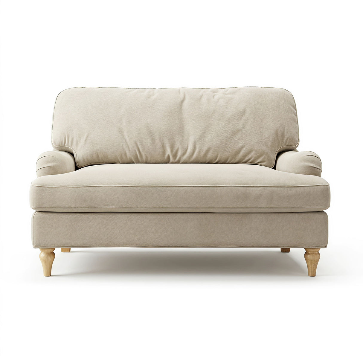 Loveseat Sofa, Upholstered Small Couch For Living Room - Cream Beige