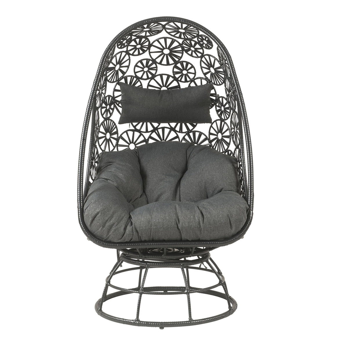 Hikre - Patio Lounge Chair & Side Table - Black / Charcoal