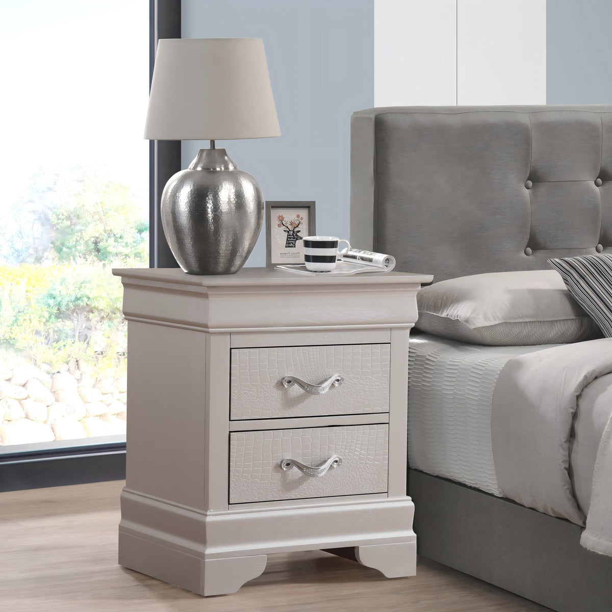 Modern Nightstand - Champagne