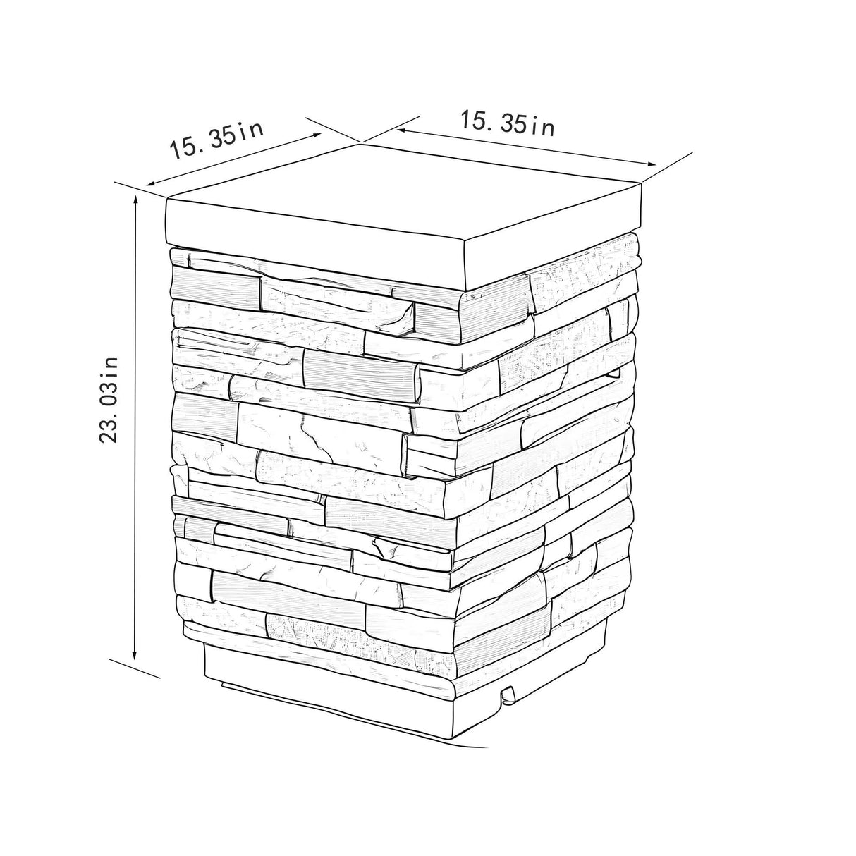 Outdoor Propane Tank Holder Fire Pit Cover Side Table - Sandstone