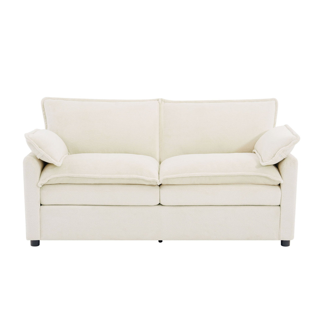 Modern Loveseat Sofa, Upholstered Couch With Side Storage Pockets