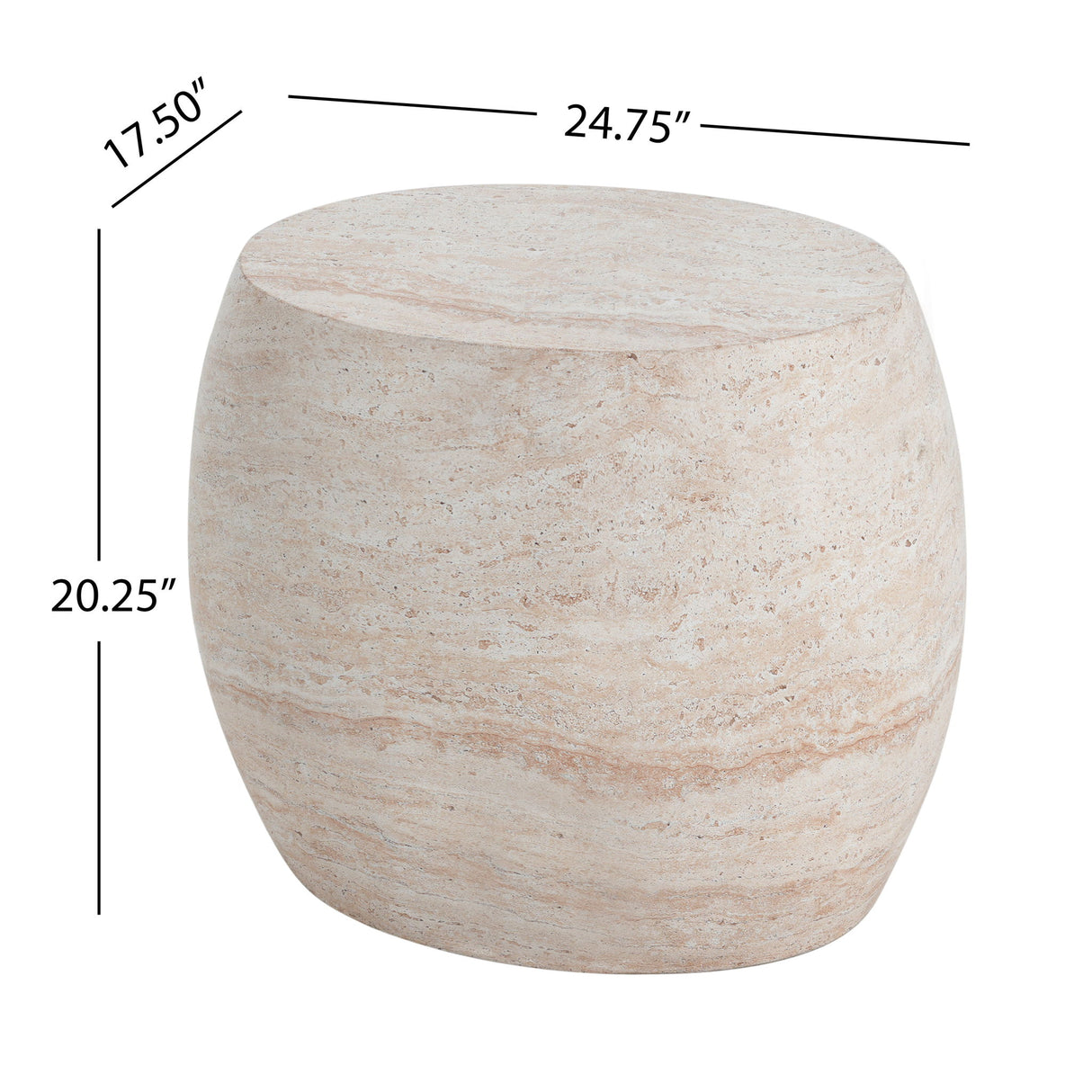 Outdoor Oval Shaped Side Table