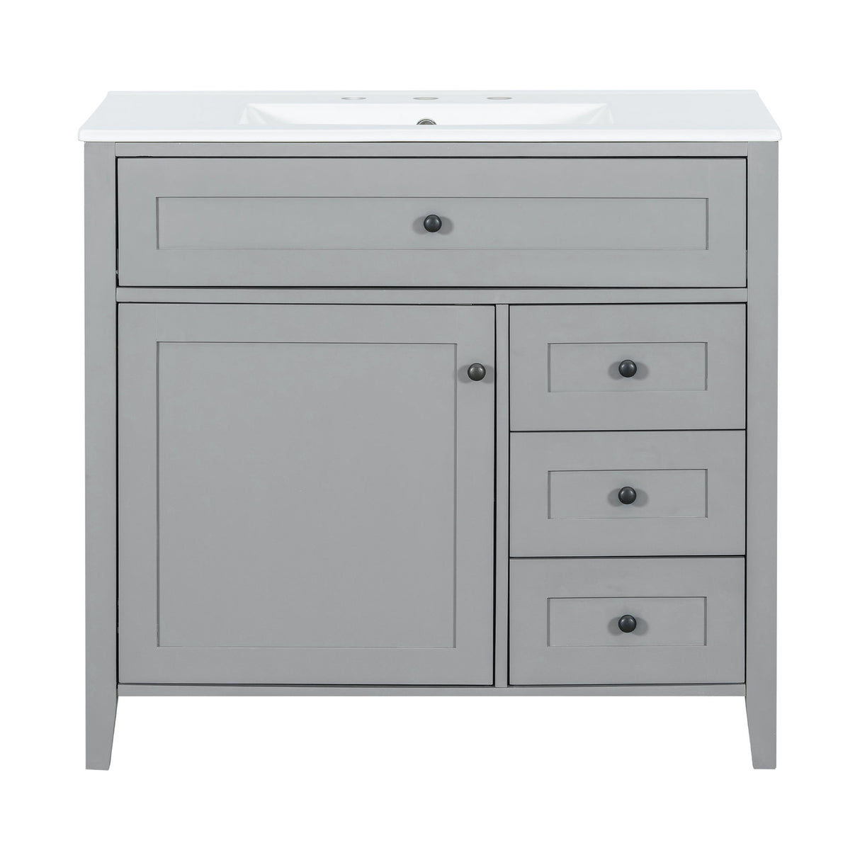Bathroom Vanity With Sink, Cabinet With 3 Drawers And Adjustable Shelf