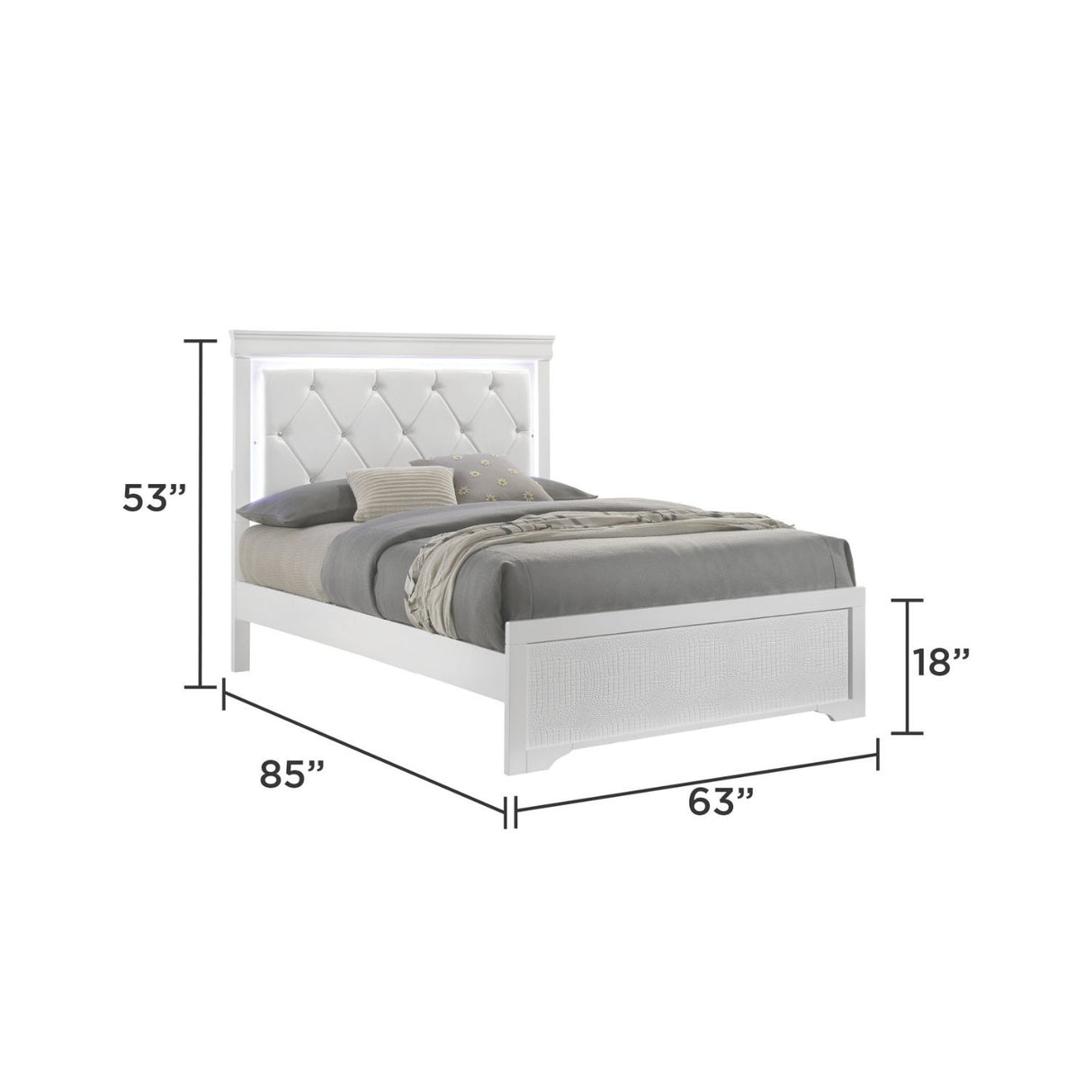 Blaze - Modern Bed With LED Headboard
