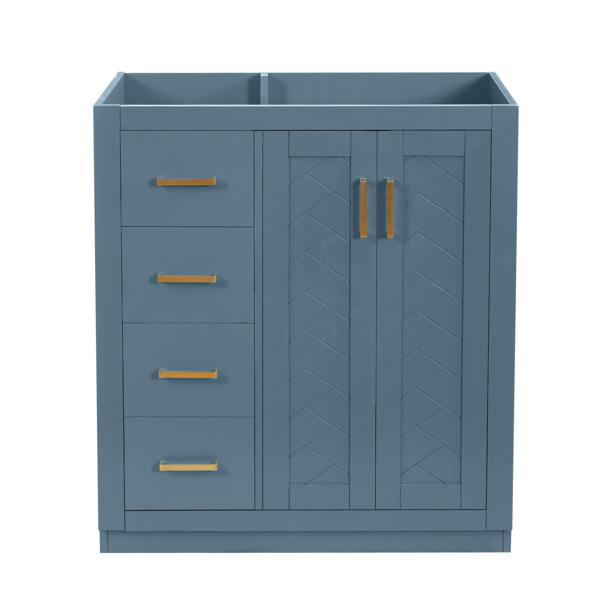 Retro Style Bathroom Vanity With 3 Drawers & Soft-Closing Doors
