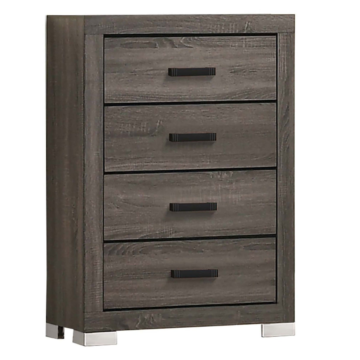 1 Piece Chest Bar Handle Bedroom Furniture With Texture And Clean Lines - Gray