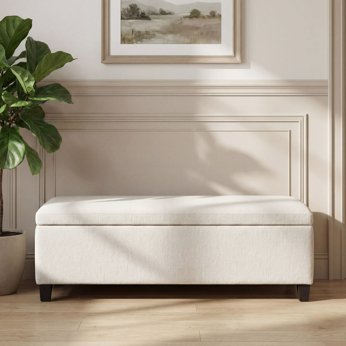 Upholstered Storage Ottoman Bench
