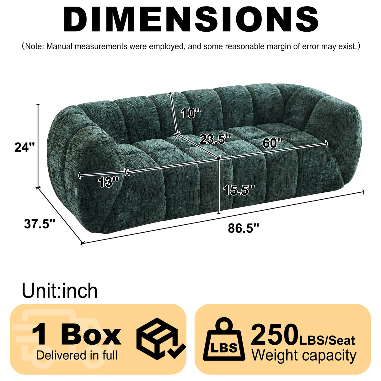 Modern Sofa With Piano Key Backrest