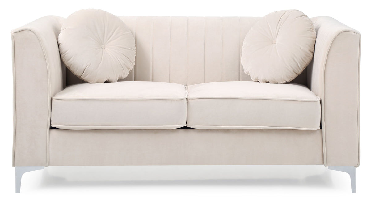 Glam Styled Micro Suede Loveseat
