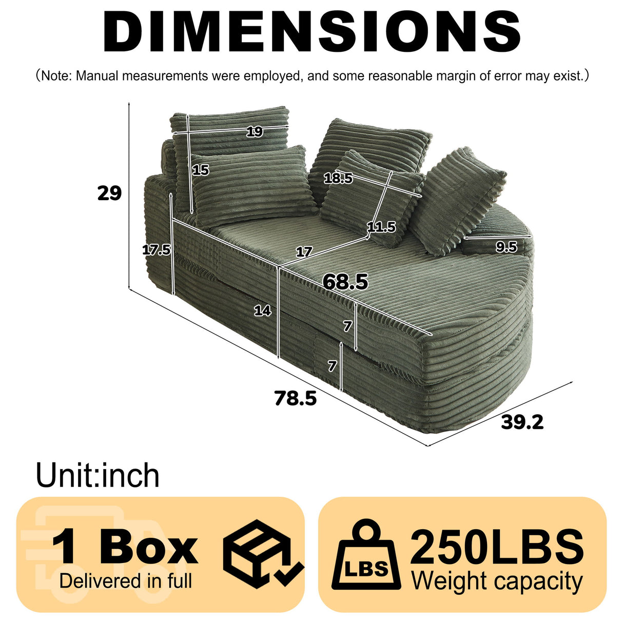 Semi Circular 2 In 1 Sofa Bed With Neck Pillow
