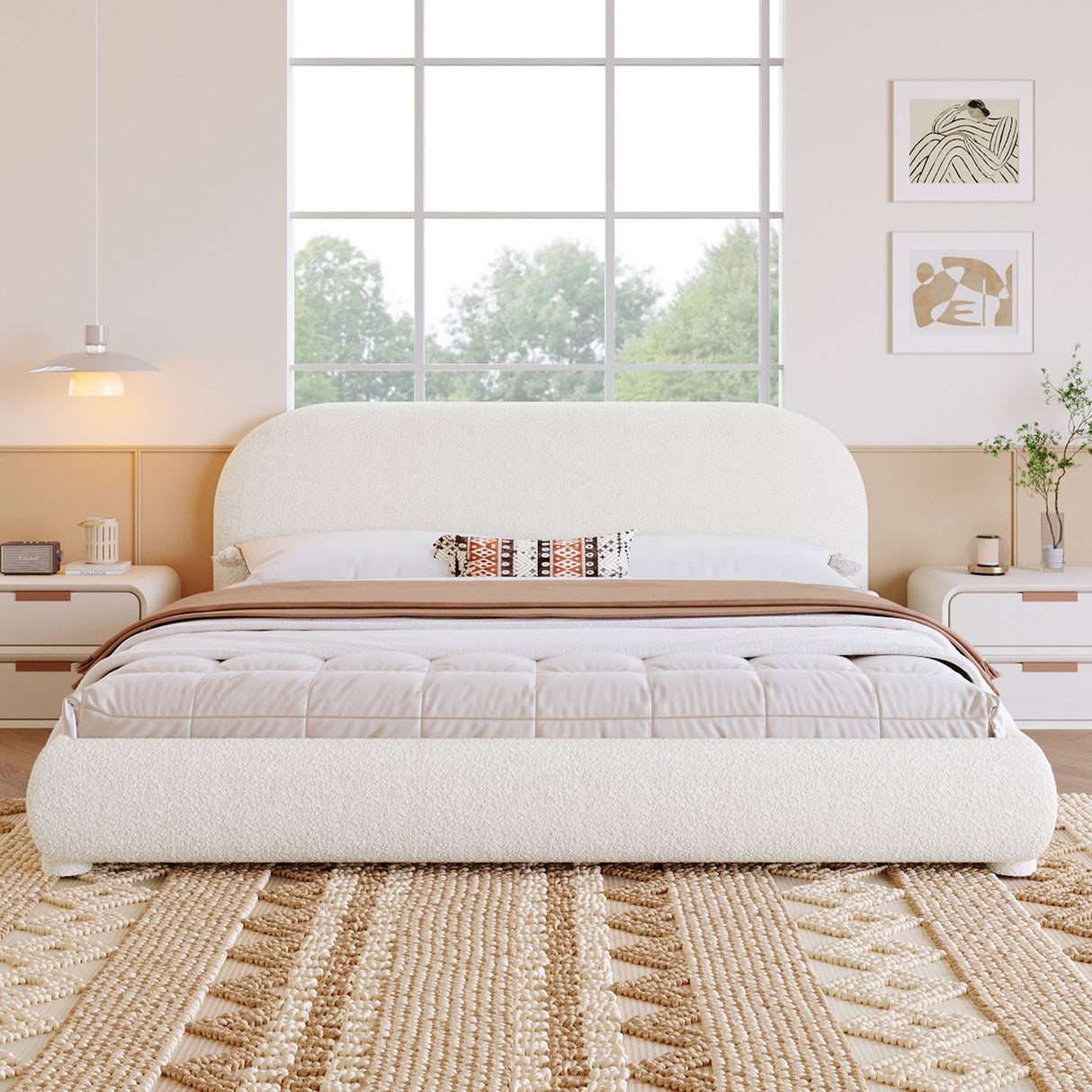 Simple Modern Bedroom Double Upholstered Bed