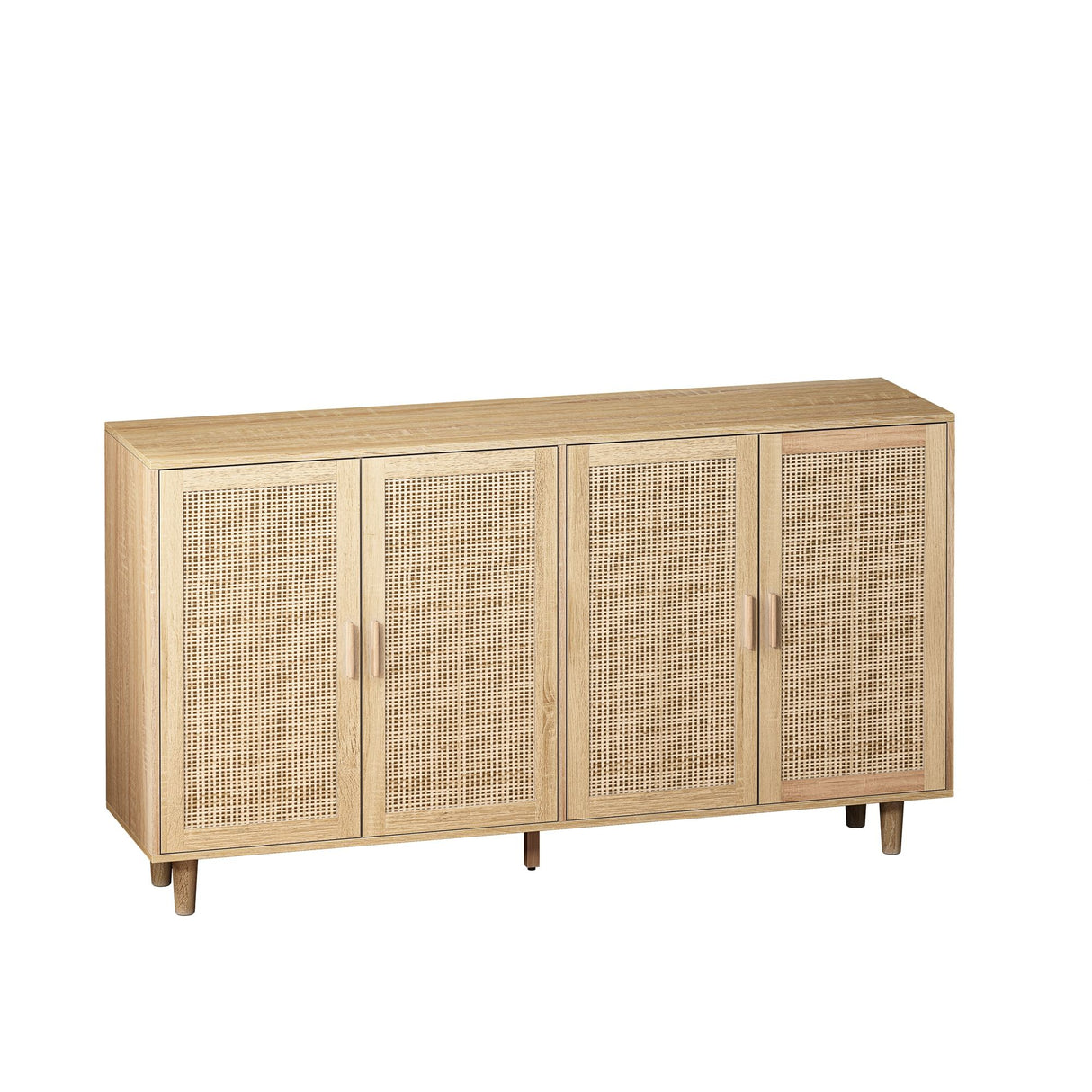 Elegant And Functional Rattan Decorative Storage Cabinet With 4 Doors