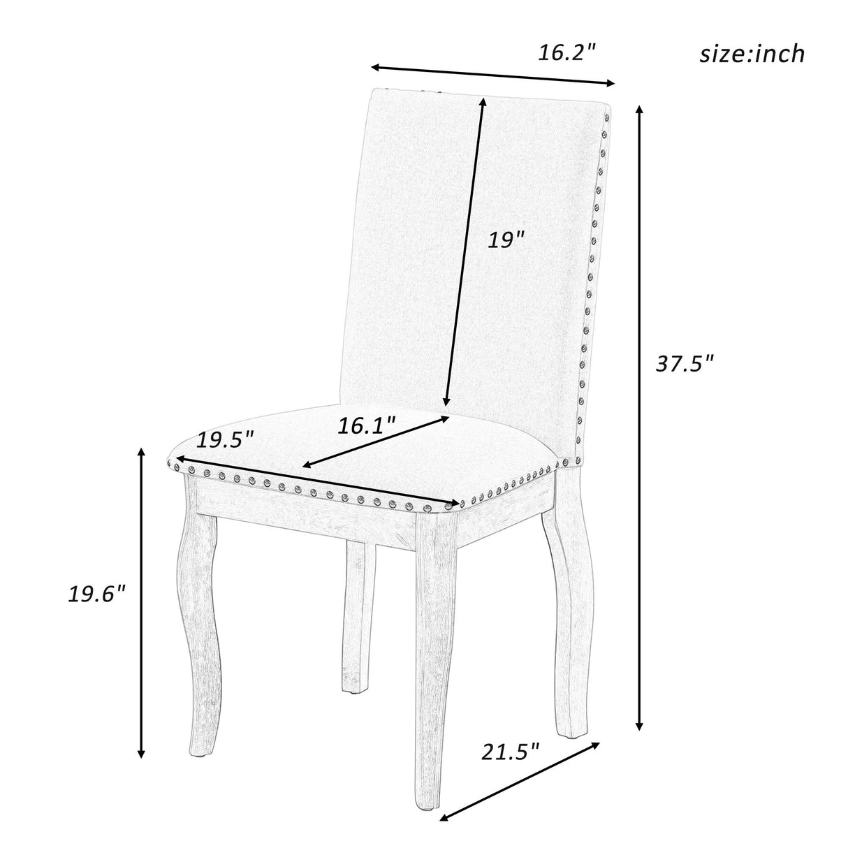 Upholstered Dining Chairs With Nailhead (Set of 2)