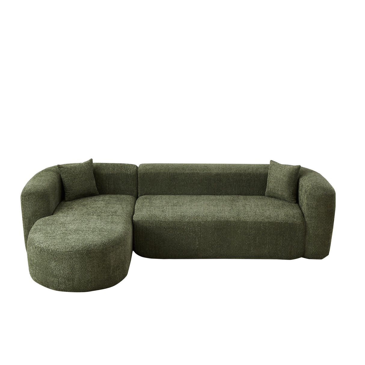 L - Shape Boneless Cloud Couch With 2 Throw Pillows For Living Room