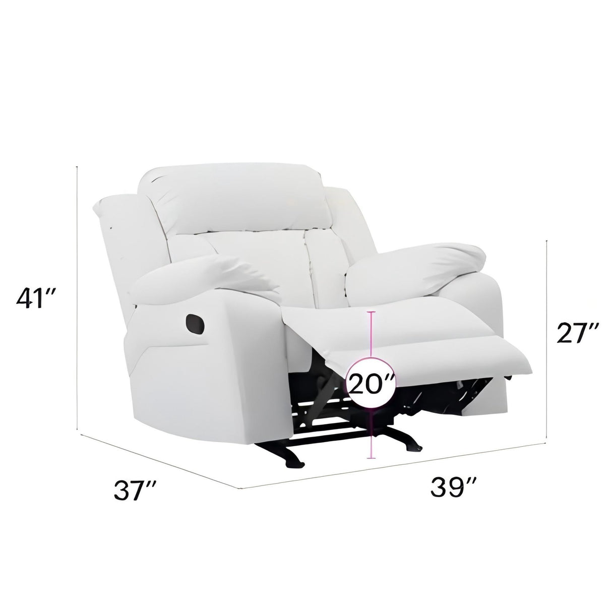 Elegant Rocker Recliner - White