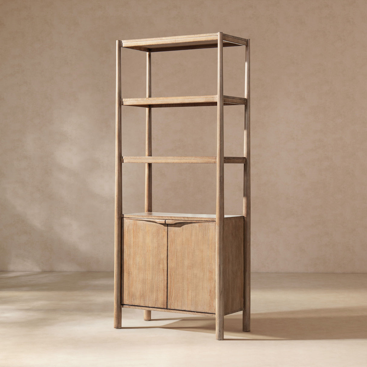 Nolan - Bookcase With Lower Cabinet - Natural