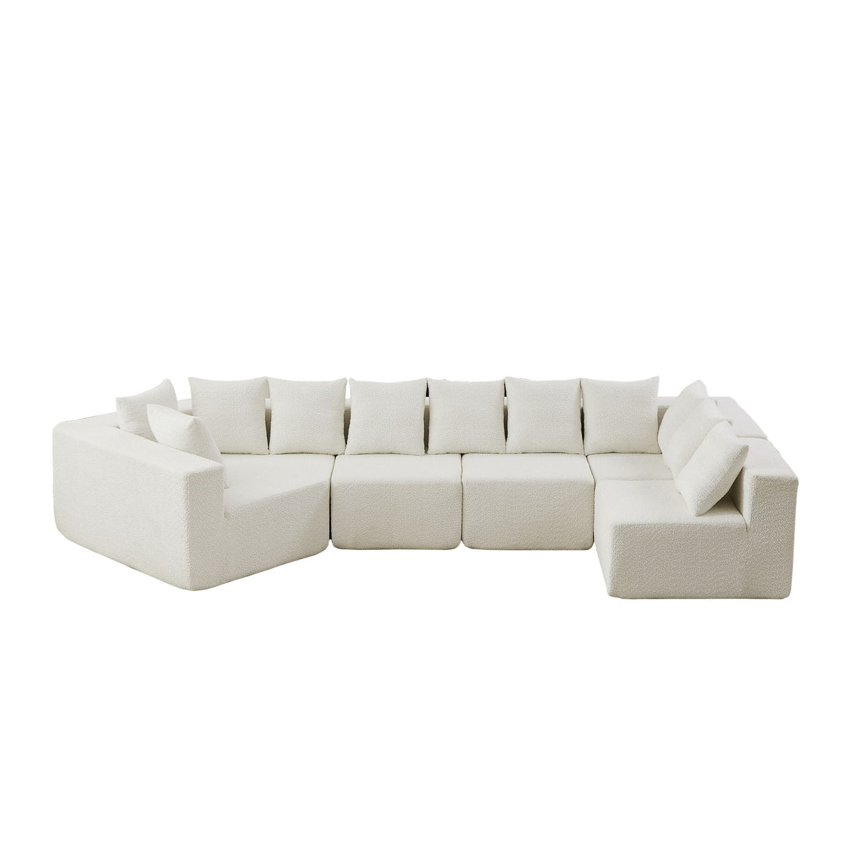 L - Shaped Modular Sofa With Deep Seat And 11 Pillows