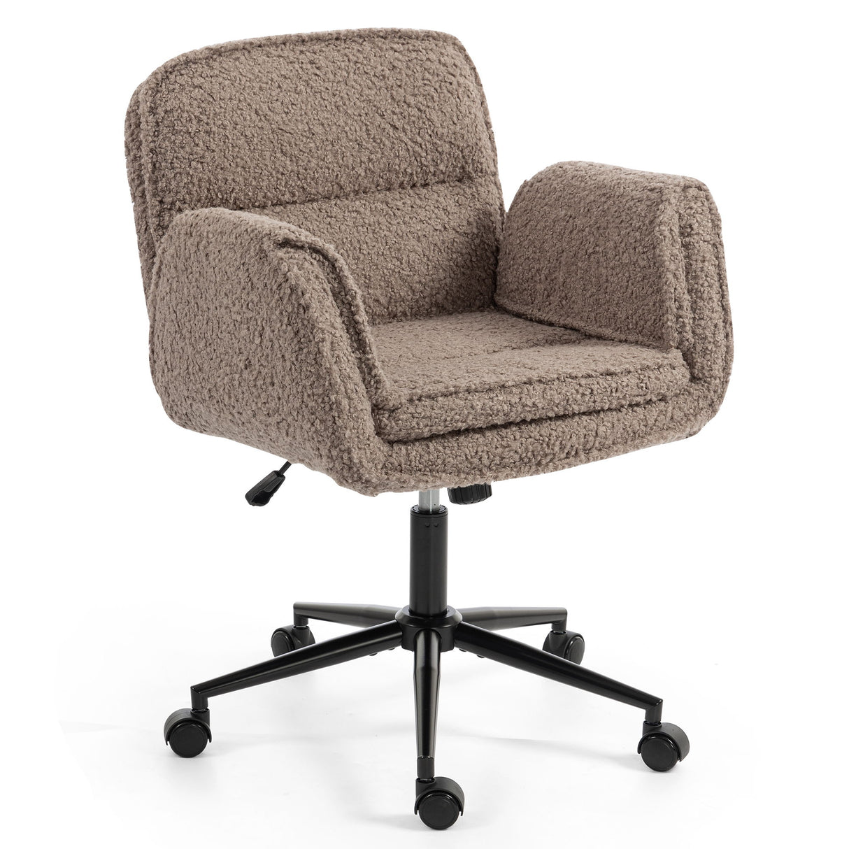 Criss Cross Swivel Desk Chair With Adjustable Armrests & Wheels For Home Office