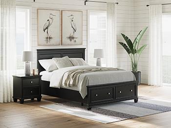 Lanolee Queen Storage Footboard with Roll Slats - B687-54S