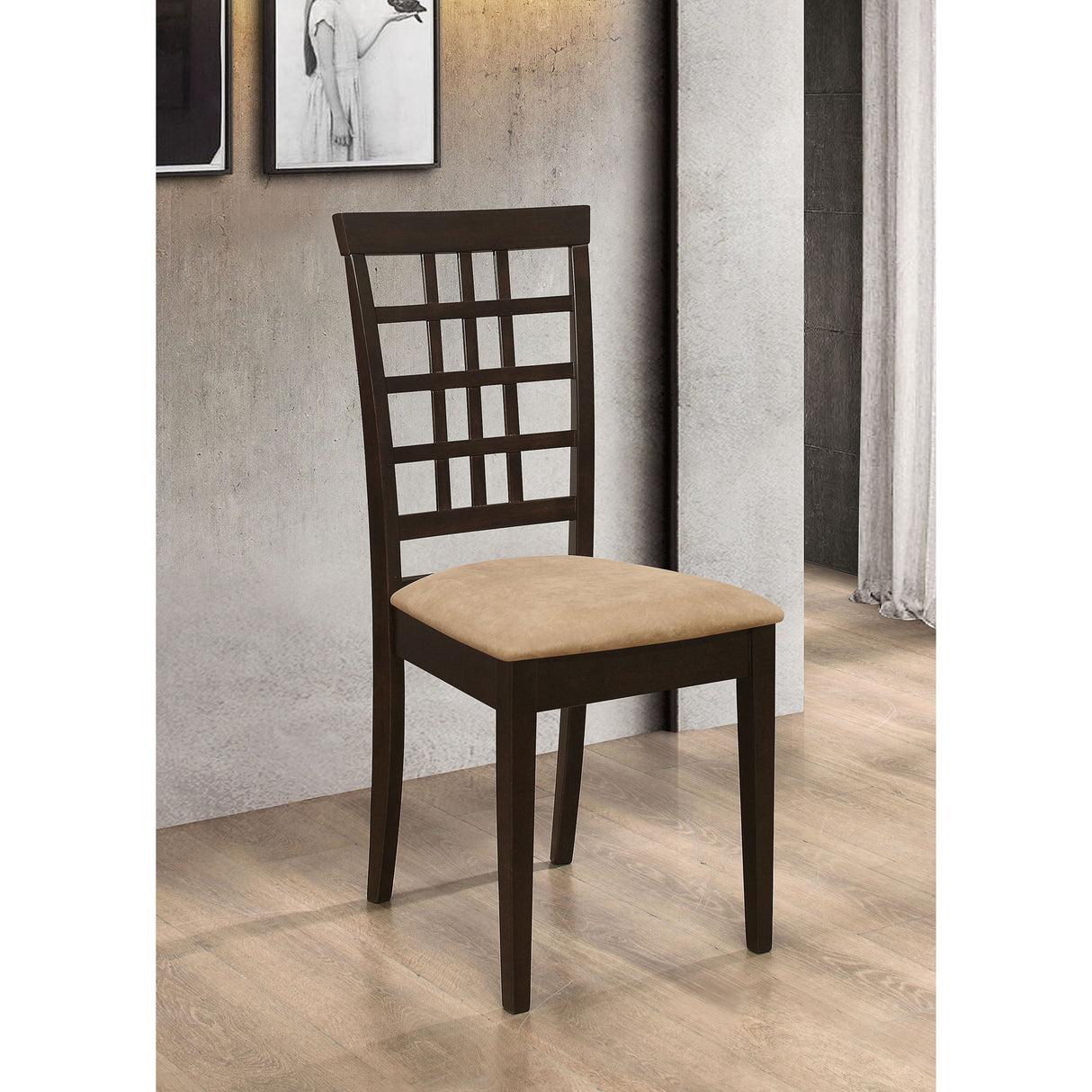 Lattice Back Side Chair (Set of 2) - Brown