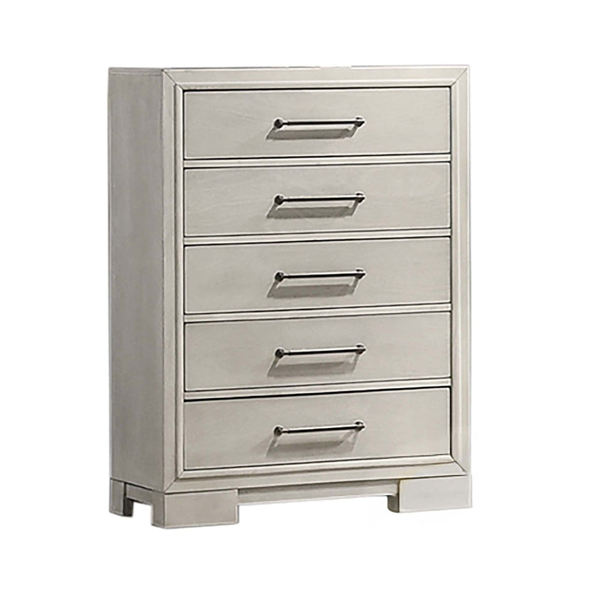 1 Piece Chest With Square Legs And Sleek Handles - Antique White
