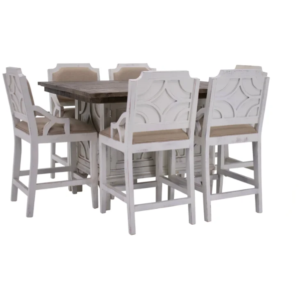 Westgate Pub Table & 6 Barstools - WESTPB+WESTPUB+WGBBWx6