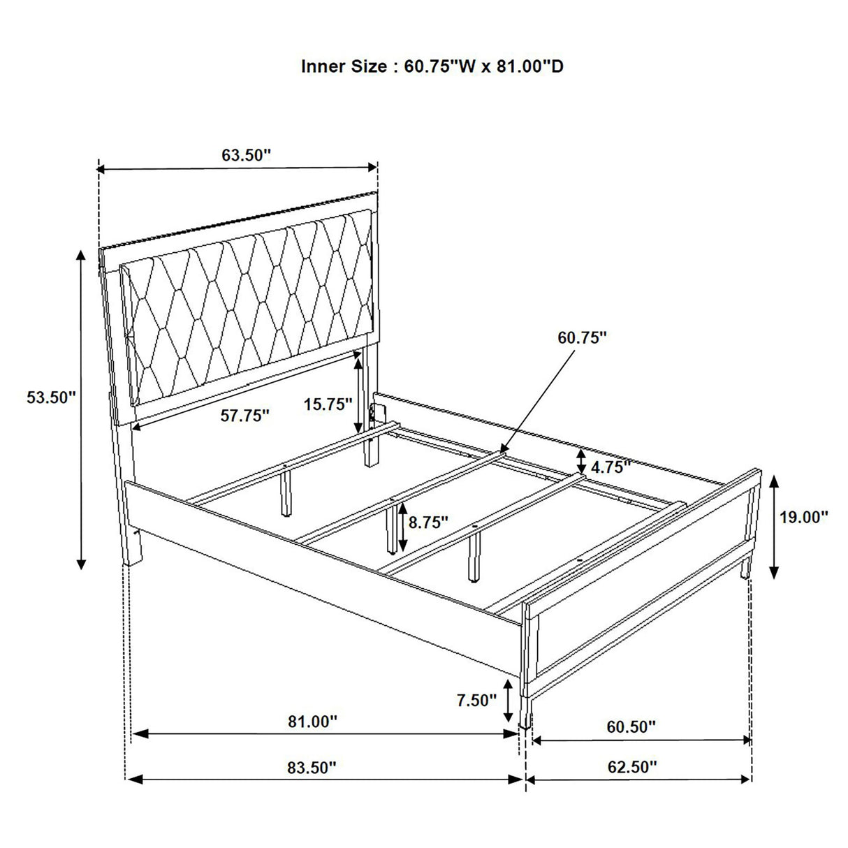 Taraval - Queen Upholstered Panel Bed - White