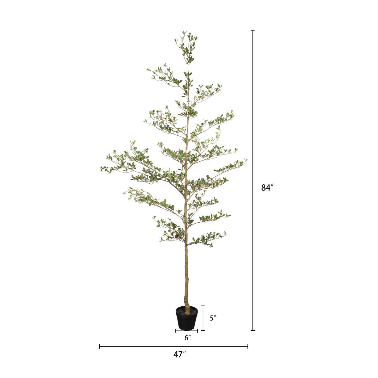7Ft Artificial Olive Tree With Pot, Realistic Tall Fake Plant For Indoor Decoration - Green Leaves