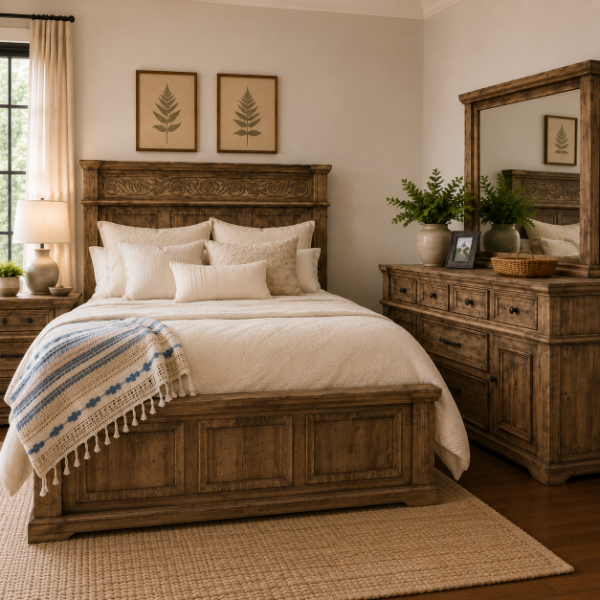 Gabriella Queen Bed, Dresser, & Mirror - GAB-DRS+GAB-MIS+GAB-QHB+GAB-QFB+GAB-QRS