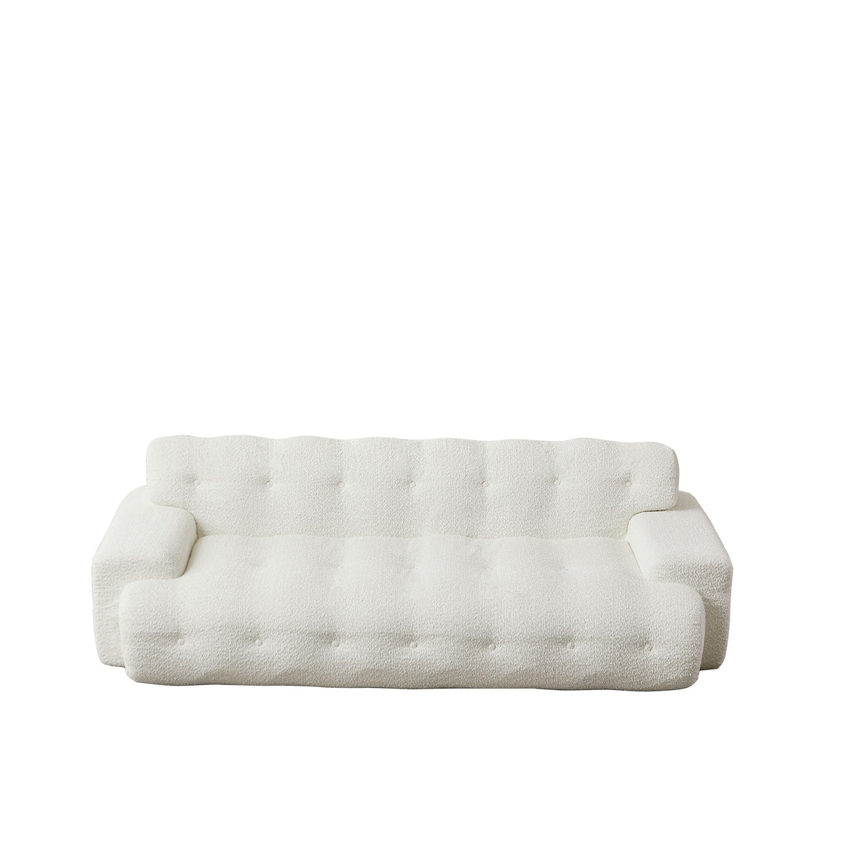 Cloud Series Minimalist Button Tufted Square Arm 3 Seater Sofa