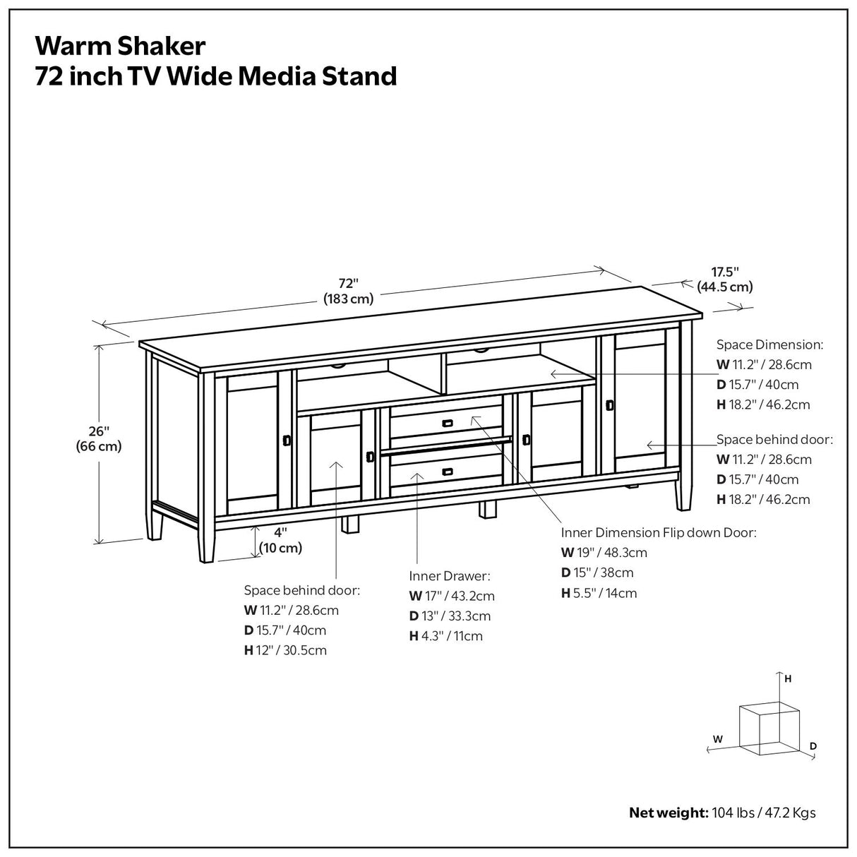 Warm Shaker - TV Media Stand, Handcrafted