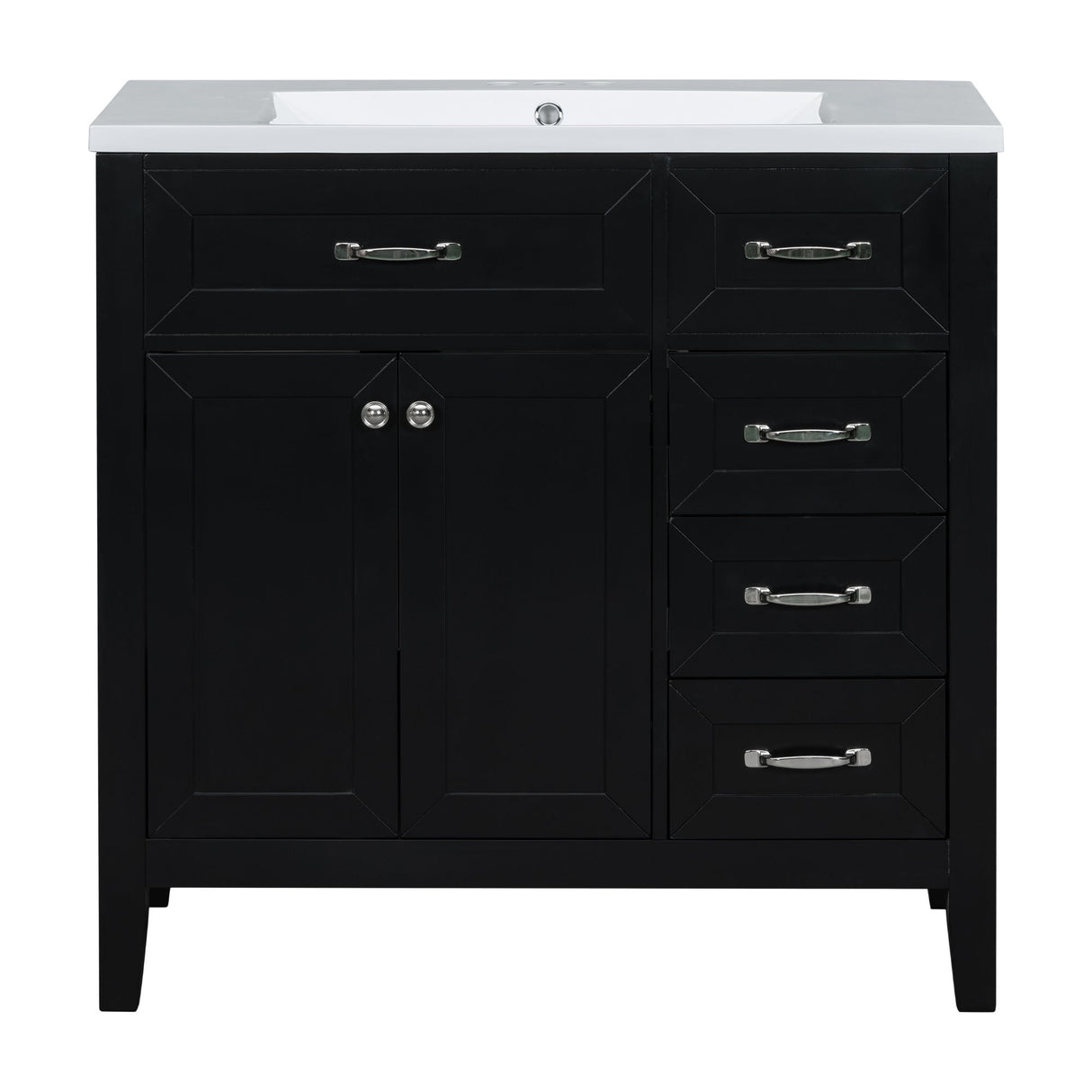 Modern Bathroom Vanity With Sink, Freestanding With Drawers And Doors
