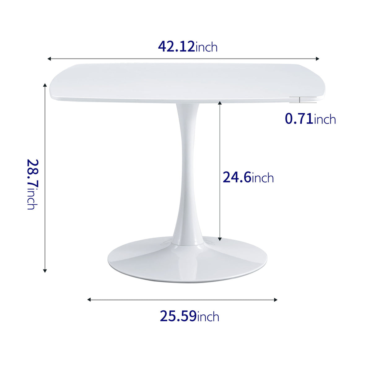 Table Mid-Century Dining Table For 4-6 People With Round Table Top, Pedestal Dining Table, End Table Leisure Coffee Table