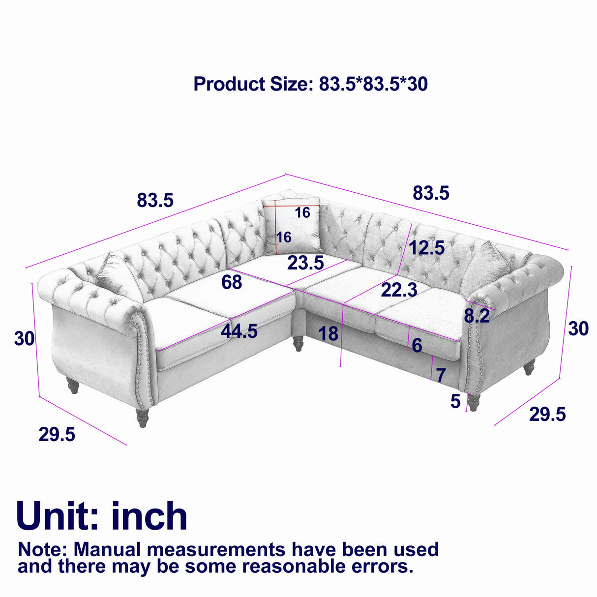 Streamline Modern L-Shaped Corner Sofa