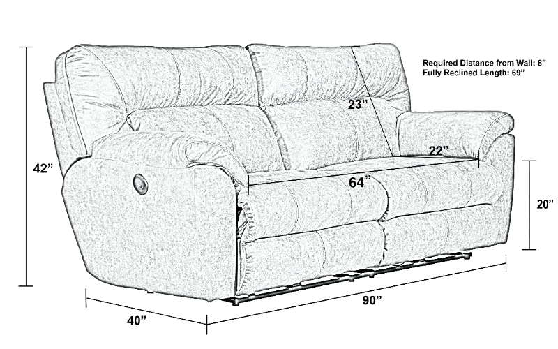 HOLLINS POWER RECLINING SOFA - 62651 1429-49