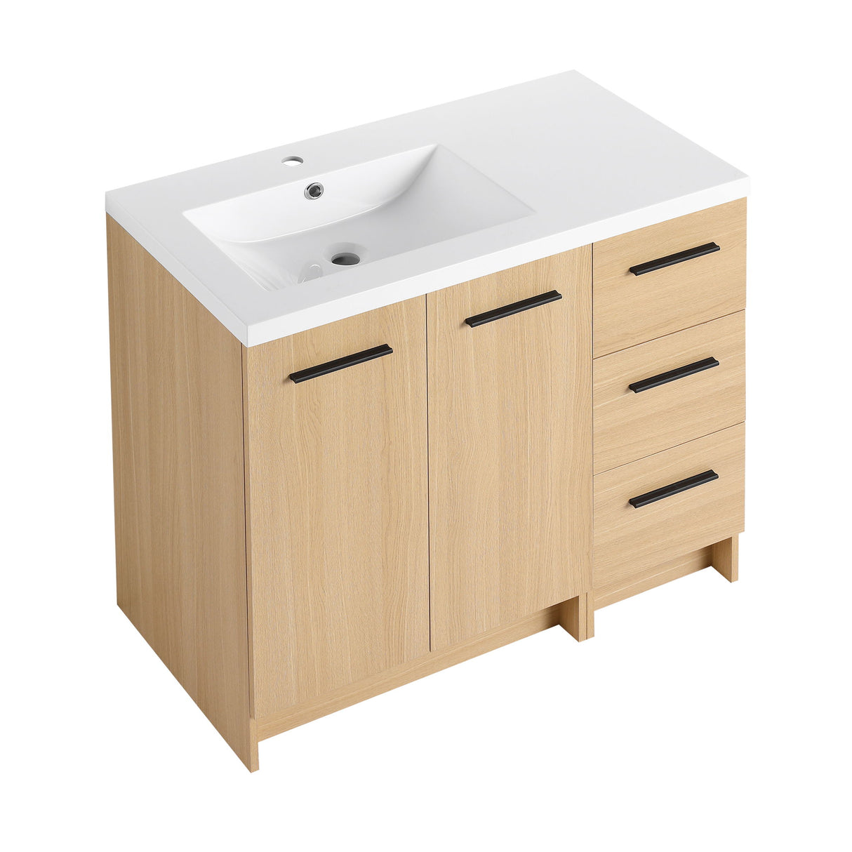 Wall Mounted Floating Bathroom Vanity With Sink, Door & Drawers Modular Cabinet