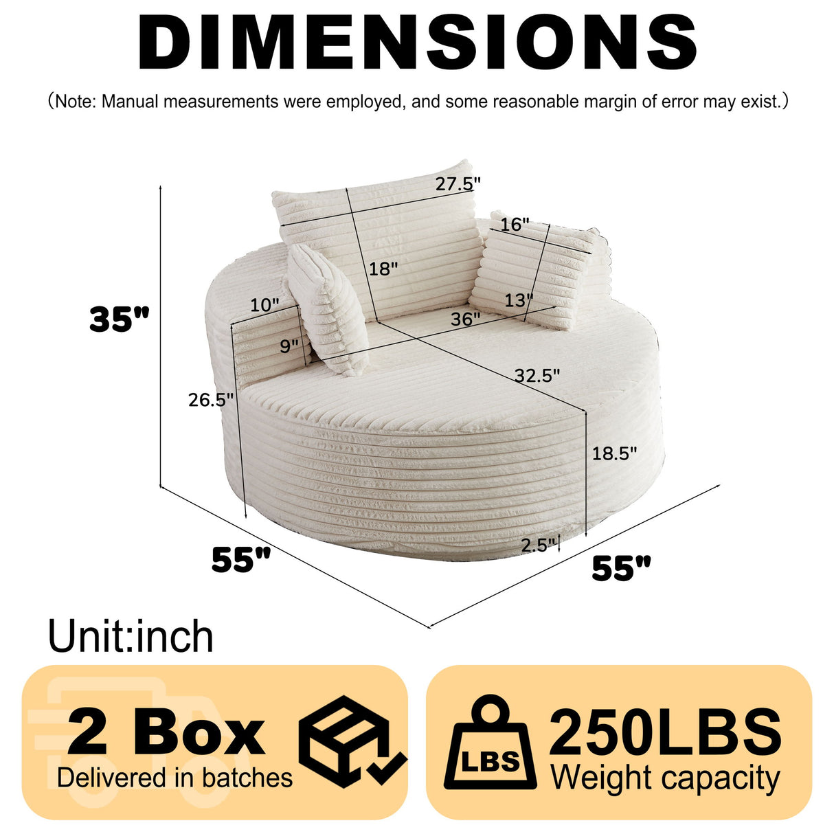Swivel Chair With 360° Rotation For Living Room