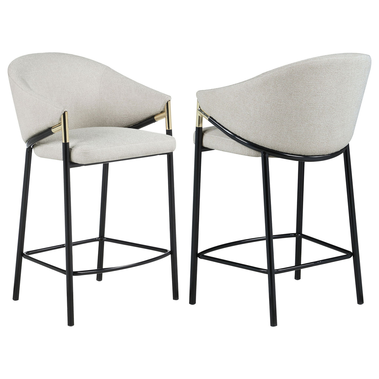 Sloped Arm Counter Stools (Set of 2) - Beige