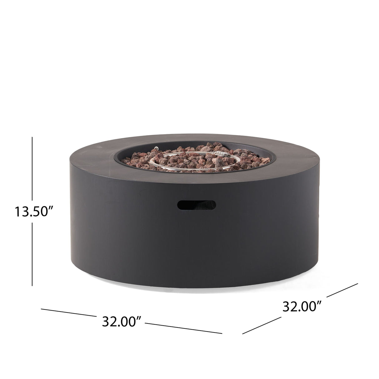 Round Iron Fire Pit With 40, 000 Btu