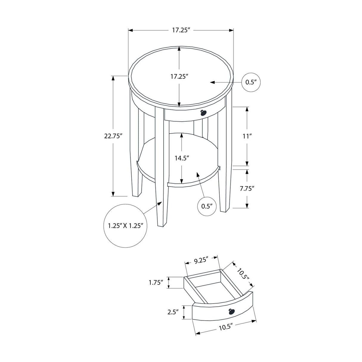 Accent Table, 2 Tier, Transitional - Espresso