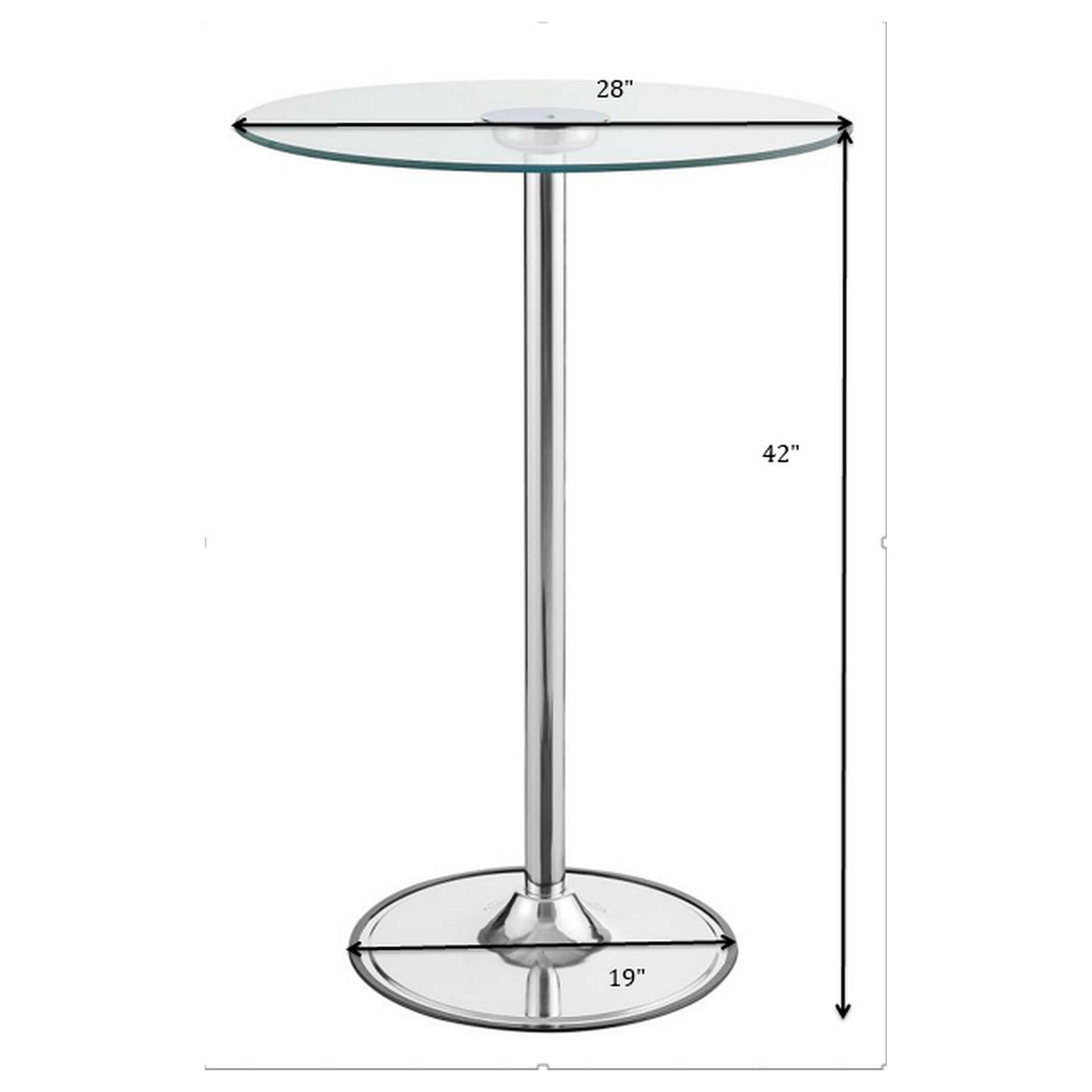 Indra - LED Bistro Table - Chrome