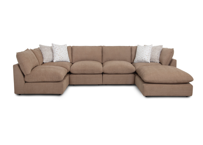 6-Piece Sectional Sofa with Ottoman - 82501 3455-19x2+82503 3455-19x3+82518 3455-19