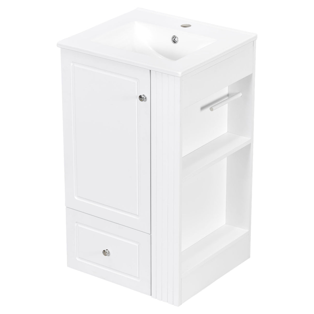 Modern Freestanding Bathroom Vanity With Sink, Soft-Close Drawer, Towel Bar
