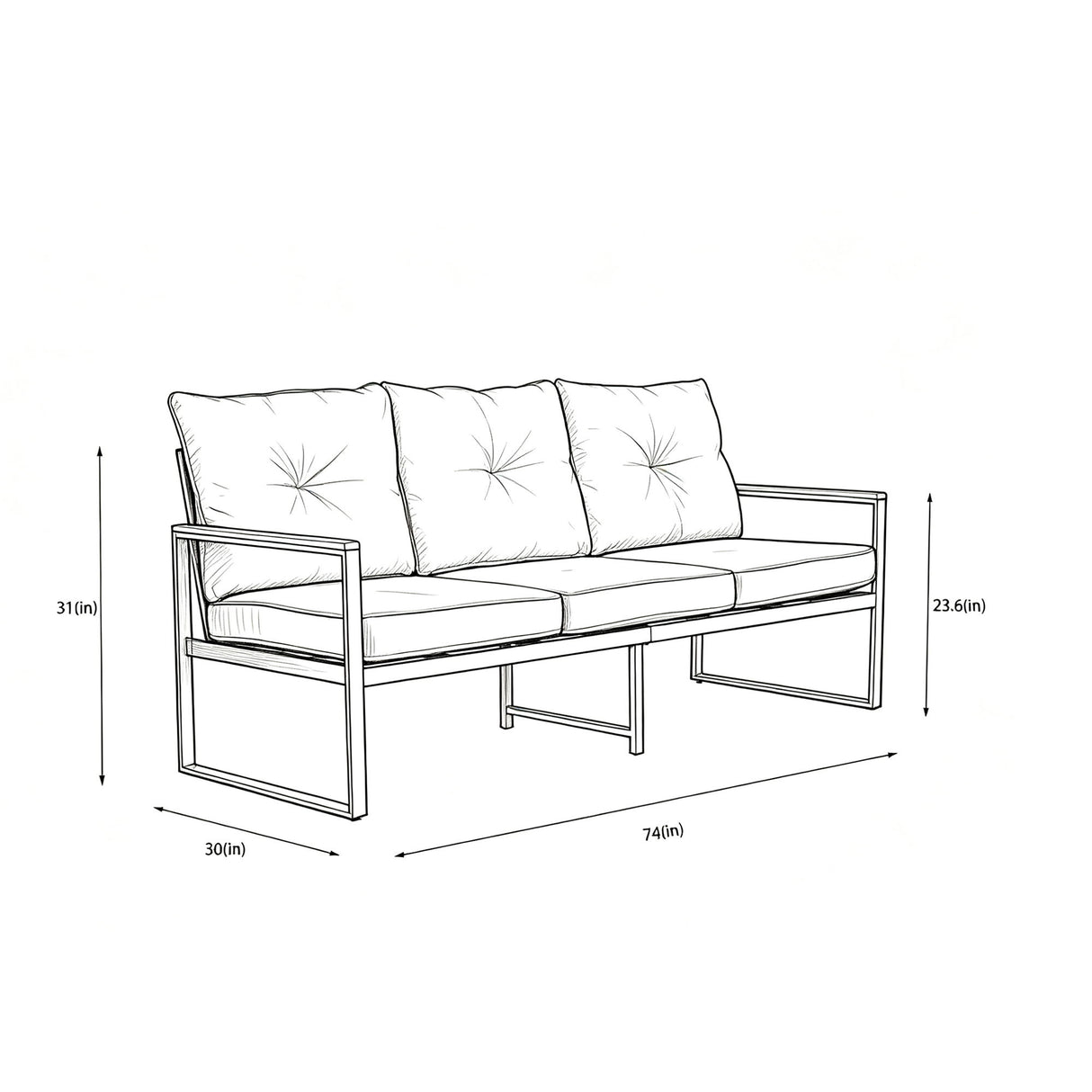 Oversized Outdoor Conversation Set, 5 Seater - Blue