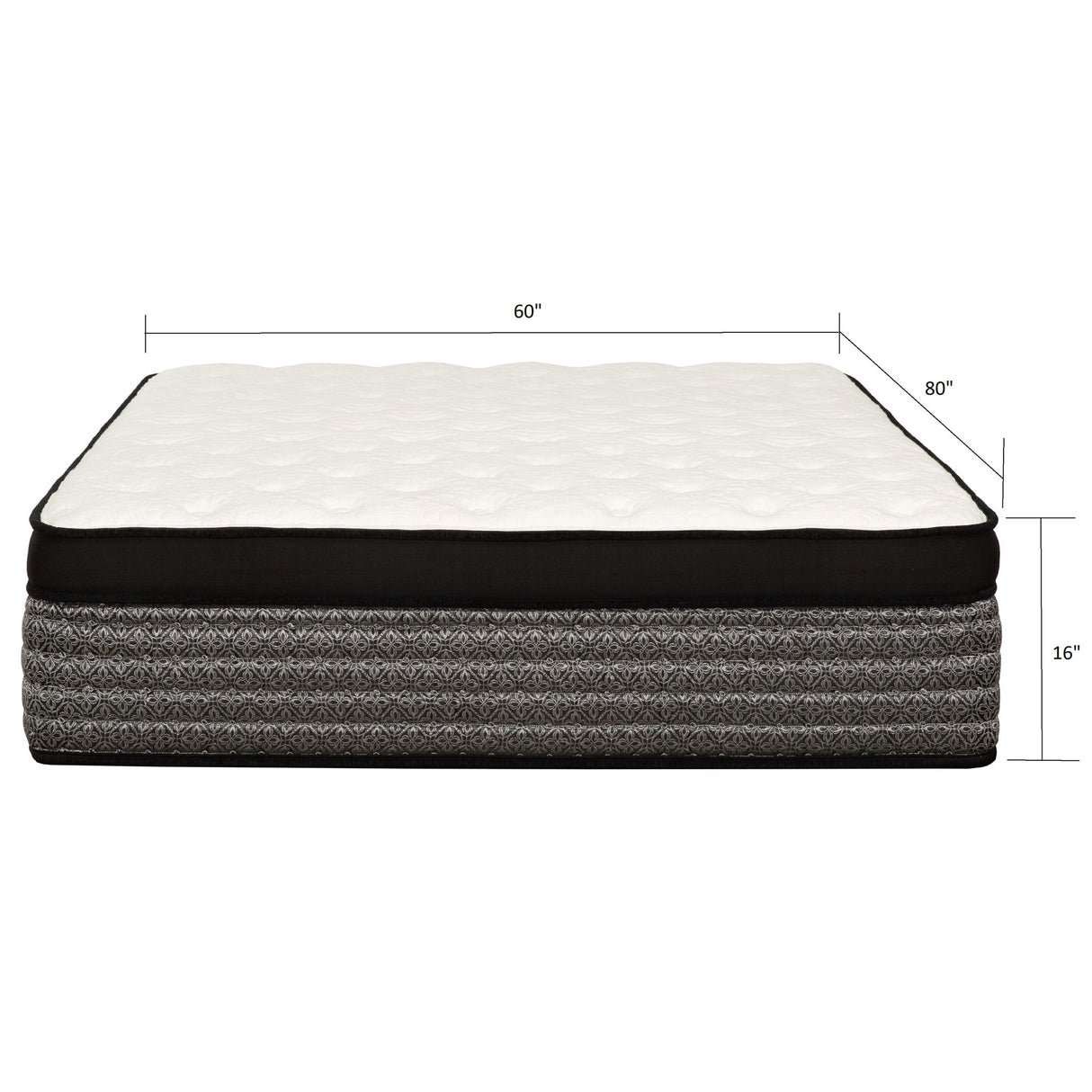 16" Premium Hybrid Mattress In A Box Plush Gel Memory Foam Top With Cooling Technology - Gray / White - Queen