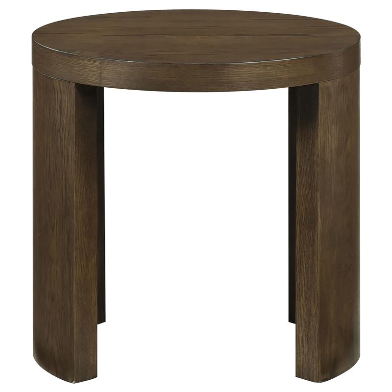 Sweeney 24-inch Round Wood Occasional Side End Table Dark Walnut - 722837
